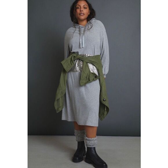NEW Anthropologie Saturday Sunday Sequined Hooded Tunic Dress X-Small Petite - Picture 4 of 6